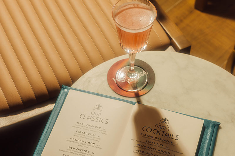 High praise cocktail and menu